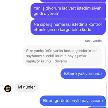 Diddy Butik Hatalı Ürün Gönderimi