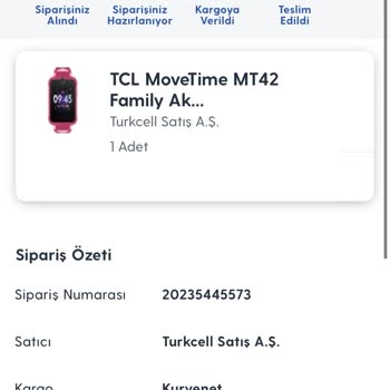 KVK TCL MT42X Çocuk Akıllı Saat Kusurlu Ürün Gönderimi