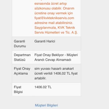 KVK TCL MT42X Çocuk Akıllı Saat Kusurlu Ürün Gönderimi