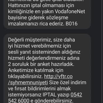 Vodafone Ev İnterneti Hizmetim İptal Edildi