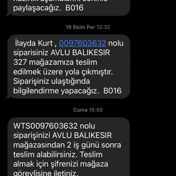 Watsons Kargom Mağazada Yok
