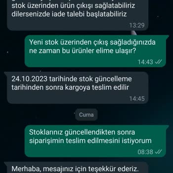 Arya Gross Siparişim 22 Gündür Kargoya Verilmedi