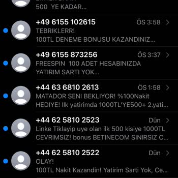 Vodafone Yurt Dışı Kaynaklı Mesajlar +44