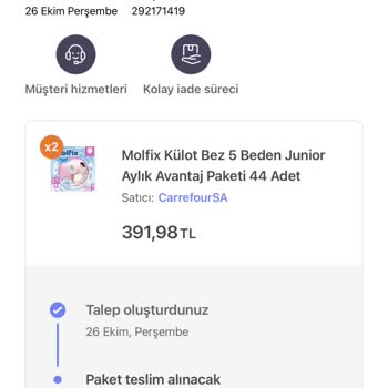 Hepsiburada'dan Aldığım Molfix Bezler Yanlış Ve Eksik Gönderiliyor