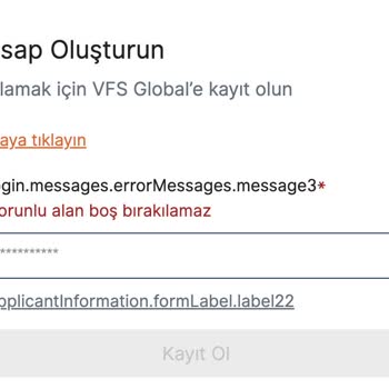 VFS Global Fransa Hesap Oluşturamama Ve Randevu Alamama