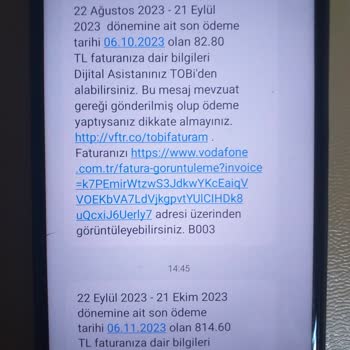 Vodafone Aşırı Fazla Fatura