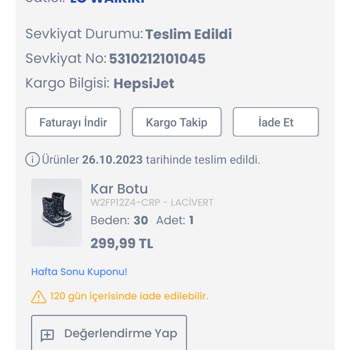 LCW Defolu Ürün Gönderilmesi!