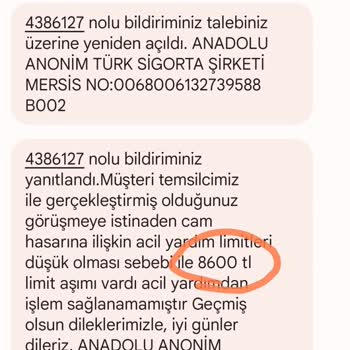 Anadolu Sigorta Konu Cam Kırılmasına Fahiş Fiyatlandırma