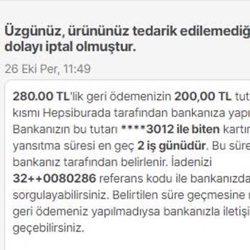 Hepsiburada Ürününüz Tedarik Edilemediğinden Dolayı İptal Olmuştur