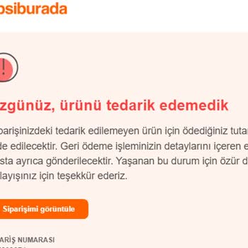 Hepsiburada Ürününüz Tedarik Edilemediğinden Dolayı İptal Olmuştur