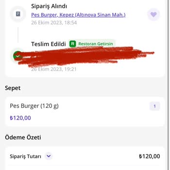 GetirYemek Teslim Almadığım Siparişin İadesi Yapılmıyor!