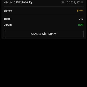 Orisbet 210 TL Göndermiyor