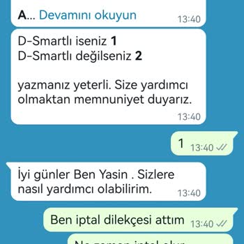 DSmart Üyelik İptal Talebi