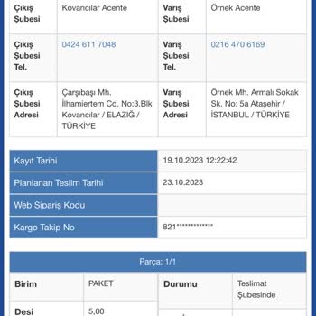 Sürat Kargo Ürün Teslimatı Yapılmadı