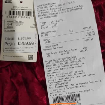 Koton Etikette Belirtilen Fiyattan Fazlası Talep Edildi.