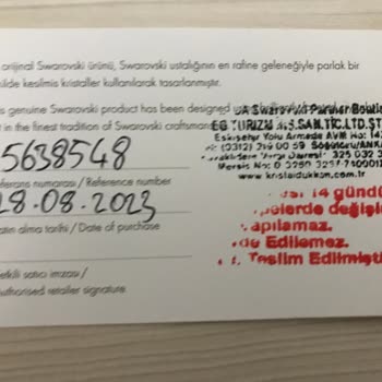Swarovski Kalitesiz Ürün, İlgisiz Müdür, Değişim Reddi