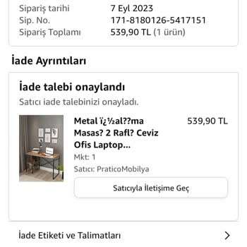 Amazon Paramı İade Etmiyor