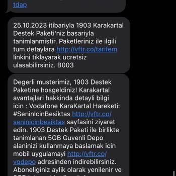 Vodafone Devre Dışı Paket