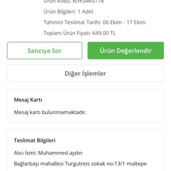 Kolay Gelsin Ürün Teslimat Problemi