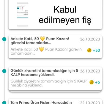 Prima Uygulaması Fiş Kabul Etmiyor
