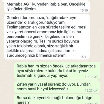 AGT Kurye İle Teslim Edilmeyen TÜBİTAK Gönderisi