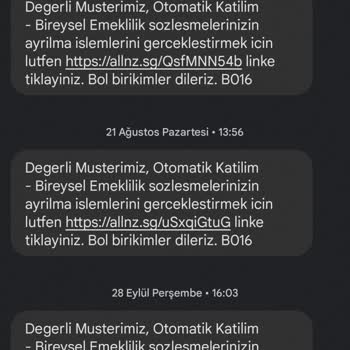 Allianz Hayat ve Emeklilik Bireysel Emeklilik Otomatik Katılım Sistemi Problemi