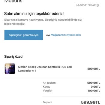 Motions Ev Aydınlatmaları 1 Aydır Ürünümü Göndermedi!