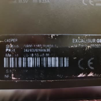 Casper Excalibur G900 Durduk Yere Bios Ekranına Girme