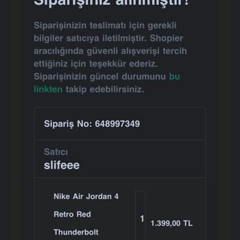 Shopier'in Slifeee Pazarından Paramı İade Etmesini İstiyorum