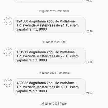 Vodafone Mpass Dan Bana Ait Olmayan Harcamalar