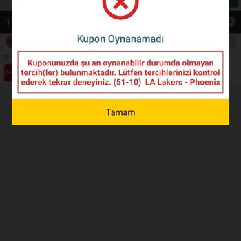 Nesine Sürekli Farklı Hata Kodları Alıyorum