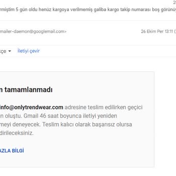 Only Trend Wear Ürünüm Gönderilmedi- İletişimsizlik