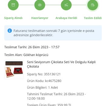 ÇiçekSepeti Çiçek Sepetinin Teslim Edilmeyen Eşyaları