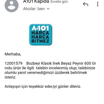 A101 Bozuk Ürün İadesi