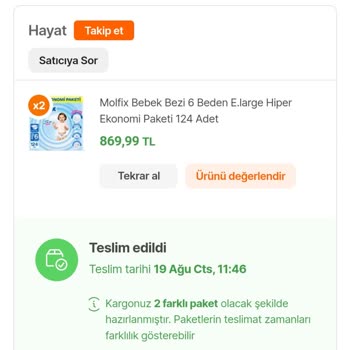 Hepsiburada'dan Aldığım Molfix Bezlerinde Hata Var
