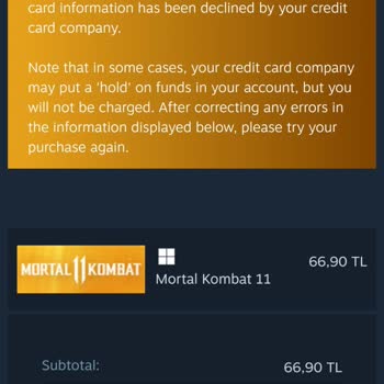 Tosla Steam'den Alışveriş Yapamıyorum