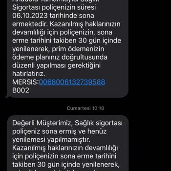 Anadolu Sigorta Yenilenmemesi Onay Süreci!