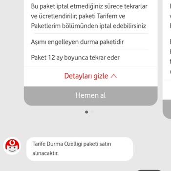 Vodafone Ek Paket Ücretlendirmesi
