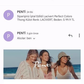 Penti İptal Ettikleri Siparişte Kargo Ücretini İade Etmiyorlar
