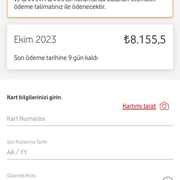 Vodafone Fatura Yanlış Tarihe Kesildi
