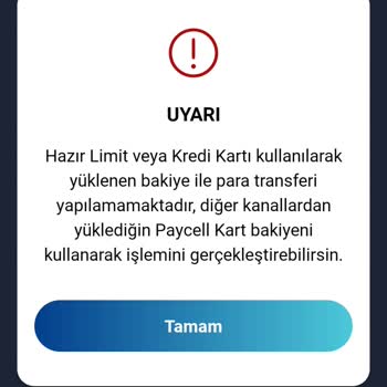 Paycell Hazır Limitimi Kartıma Aktaramıyorum