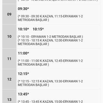 EGO Genel Müdürlüğü EGO Otobüsünün Olması Gerekenden Geç Vakitte Kalkması