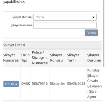 DASK (Doğal Afet Sigortaları Kurumu) Başvurumuza Aylar Geçmesine Rağmen Hala Eksper Ataması Yapılmadı.