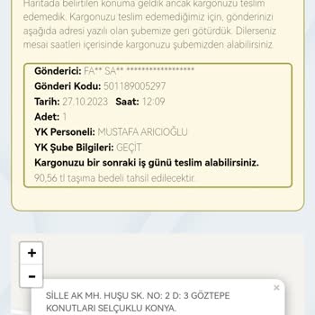 Yurtiçi Kargo Kargom Kapıma Gelmedi Geçit Şubesi Çalışanları Sorumsuz