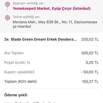 Yemek Sepeti Sipariş Verdiğim Ürünün Teslim Edilmedi