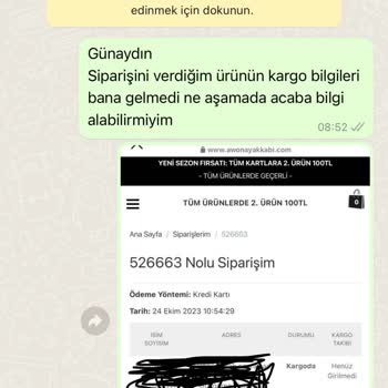 Awon Ayakkabı Siparişimin Gelmemesi Ve Bilgi Alamamam