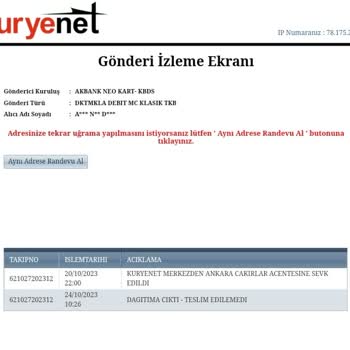 Kurye.net Teslim Edilemeyen Kargo