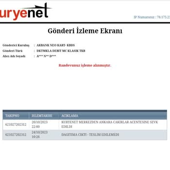 Kurye.net Teslim Edilemeyen Kargo