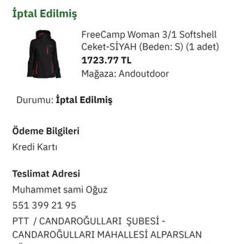 Andoutdoor.com Ürünü Göndermedi Ve Epttavm Buna İzin Veriyor