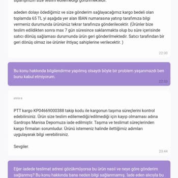 Gardrops İade Kargom Elime Ulaşmadı.